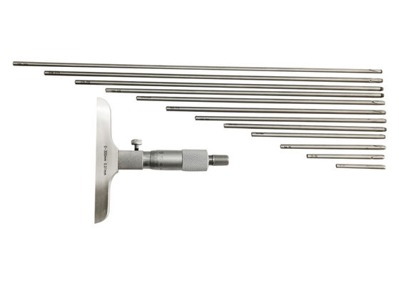 0-300mm Depth Micrometer with Interchangeable Measuring Rods For Wide Measuring Range