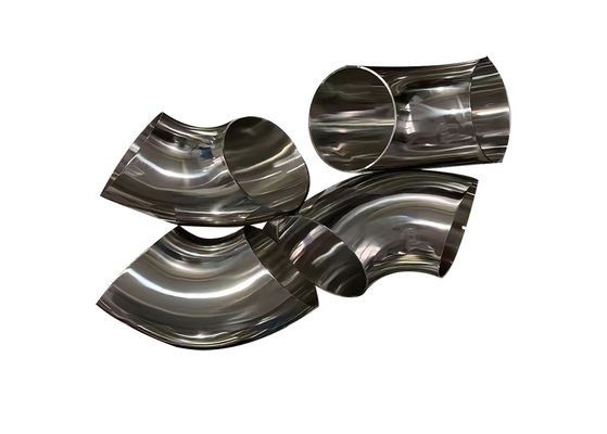 Sanitary Titanium Elbow Pipe Fittings 90° Elbow with Inner and Outer Surface Polishing