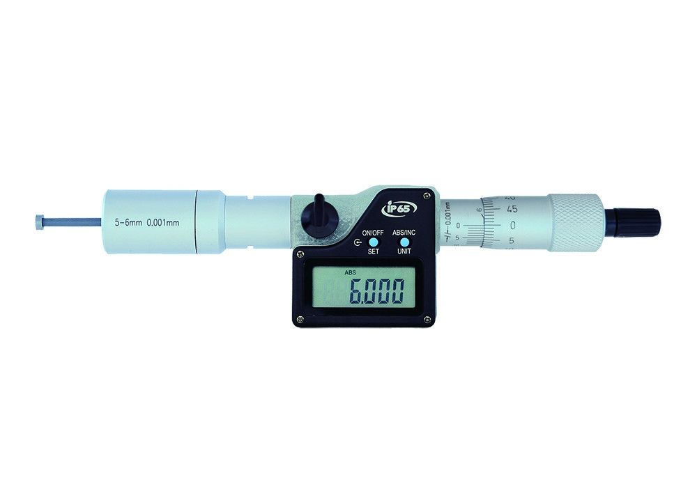 5-6mm IP65 Carbide Tipped Digital 3 Point Micrometer For Inside Diameter