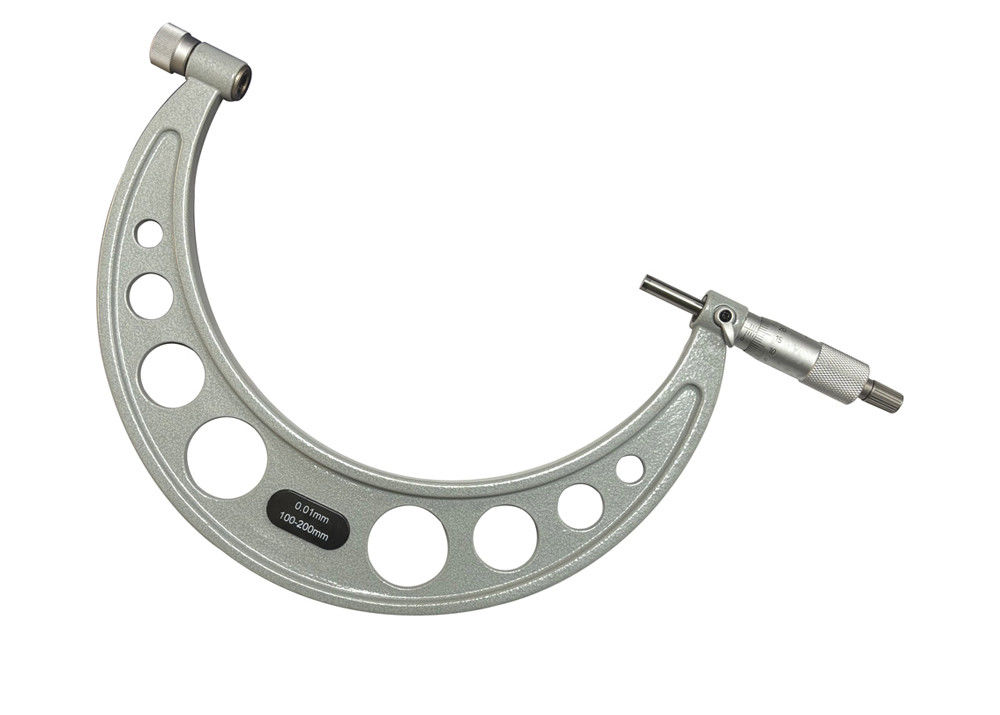 Wide Range 100-200mm Outside Micrometer With Interchangeable Anvils
