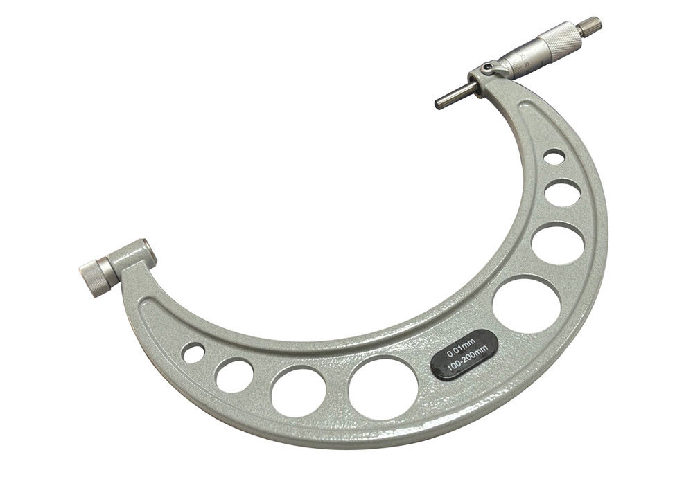 Wide Range 100-200mm Outside Micrometer With Interchangeable Anvils