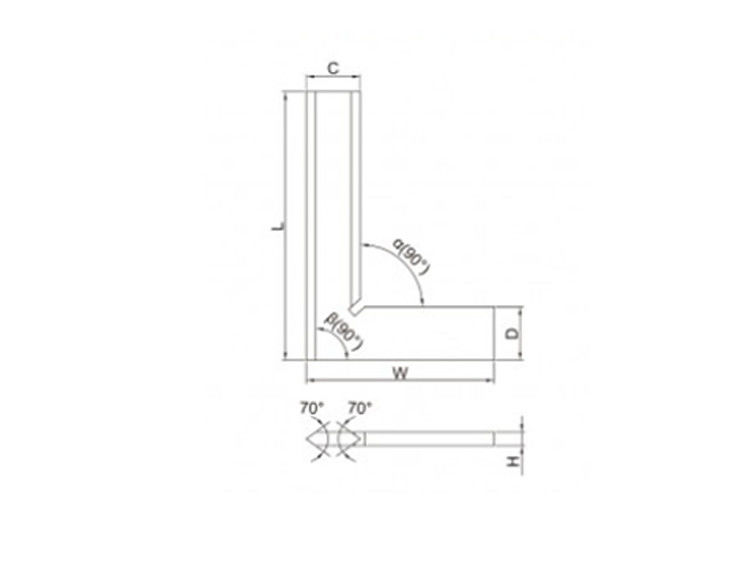 90 Degree Stainless Steel Beveled Edge Square With DIN 875 Grade 0
