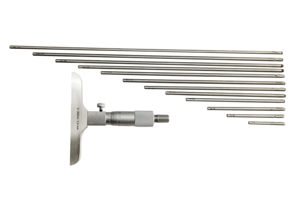 0-300mm Depth Micrometer with Interchangeable Measuring Rods For Wide Measuring Range